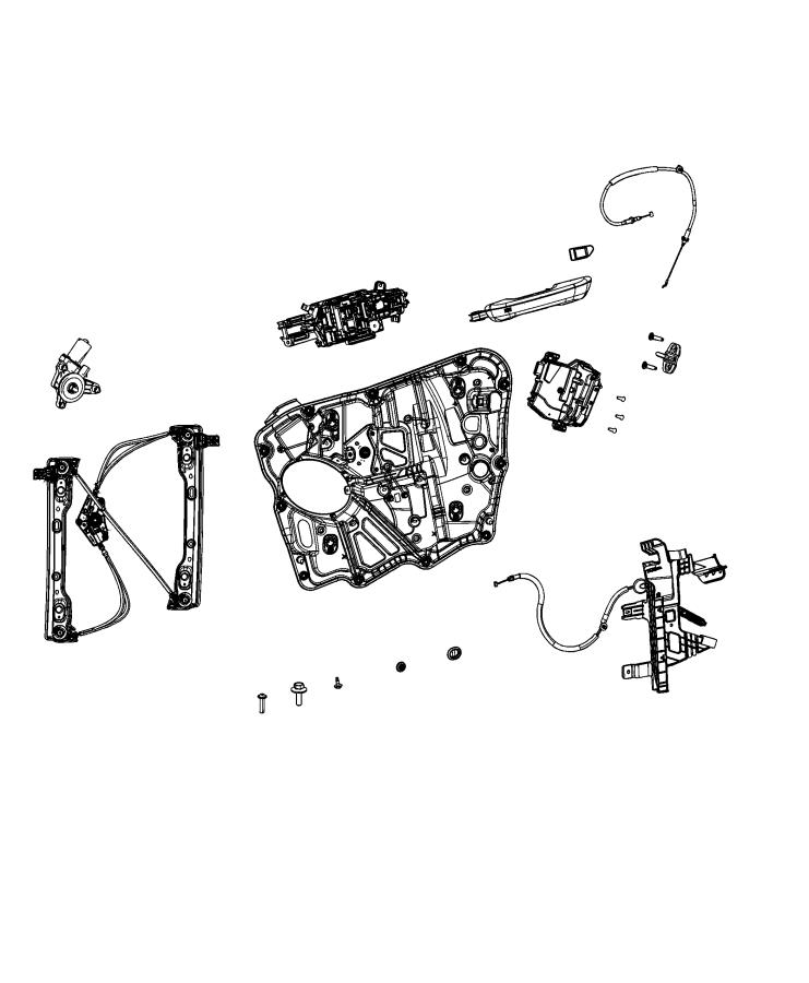 Diagram Front Door, Hardware Components. for your 2024 Chrysler Voyager   