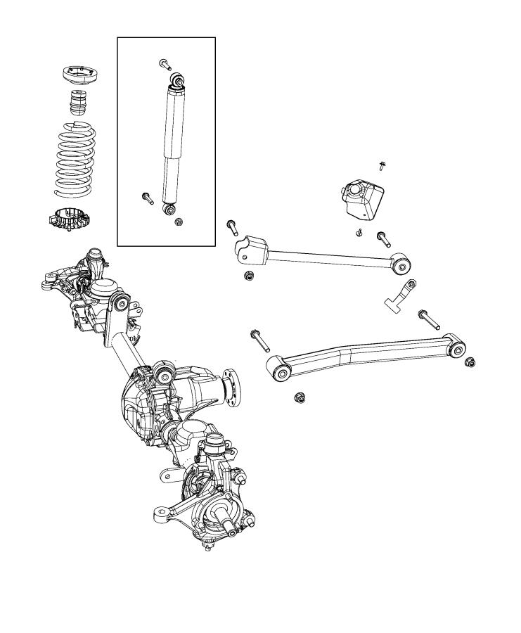 Diagram Suspension, Front, Springs, Shocks, Control Arms. for your Jeep Wrangler  