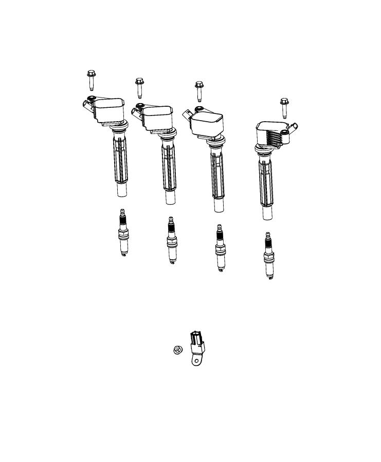 Spark Plugs, Ignition Wires, Ignition Coil and Capacitors. Diagram