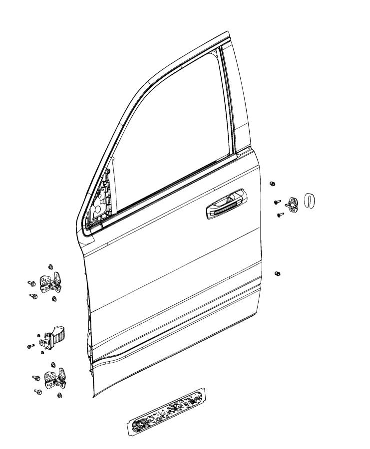 Diagram Front Door, Shell and Hinges. for your 2000 Chrysler 300  M 