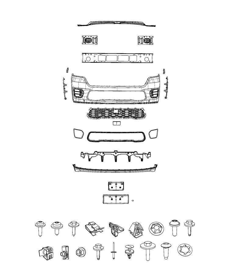 Diagram Bumper, Front. for your 2024 Dodge Durango   