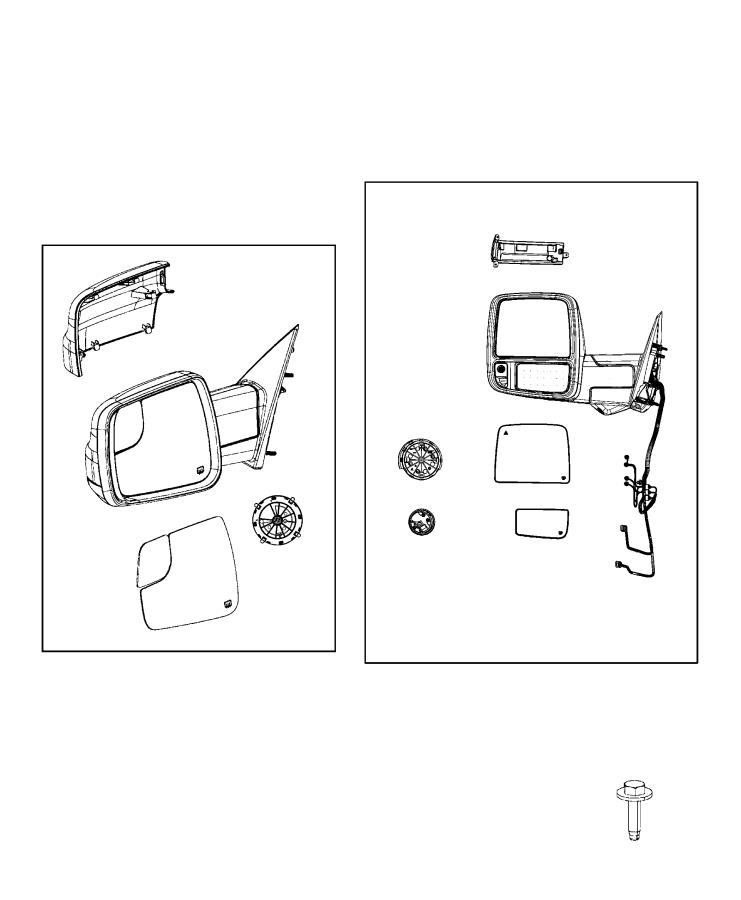 Diagram Mirror, Exterior. for your 2025 Ram 1500  REBEL Crew Cab 