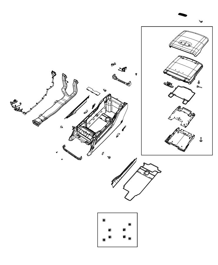 Floor Console, Front. Diagram