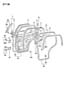 DOOR, REAR SHELL, HINGES, GLASS AND WEATHERSTRIPS 1992, LC-41 COLT, SUMMIT Diagram