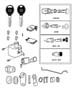 Diagram Lock Cylinder And Keys. for your 2004 Jeep Liberty RENEGADE