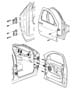 Diagram Door, Front Shell And Hinges. for your 1997 Dodge Ram 1500