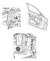 Diagram Door, Front Shell And Hinges. for your 2017 Jeep Cherokee LATITUDE 3.2L V6 A/T 4X4