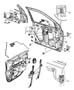 Diagram Front Door, Hinges, Handles, Regulators and Glass - Compass. for your 2007 Jeep Compass