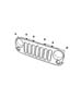 Diagram Grille and Related Parts. for your 2000 Jeep Wrangler