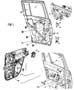 Rear Door, Hinges, Handles, Regulators and Glass - Patriot. Diagram