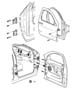 Diagram Front Door, Shell and Hinges. for your 2017 Jeep Cherokee LATITUDE 3.2L V6 A/T 4X4