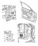 Diagram Front Door, Shell and Hinges. for your 1998 Dodge Ram 1500