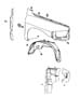 Diagram Front Fender. for your 2009 Dodge Ram 1500