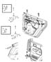 Diagram Rear Door, Shell And Hinges, Half Door. for your 2019 Jeep Grand Cherokee