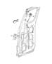 Diagram Rear Door, Hardware Components, Club Cab. for your 2006 Dodge Dakota LARAMIE CLUB CAB 6.5 FT BOX