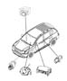 Air Bag Modules, Impact Sensors and Clock Spring. Diagram