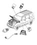 Diagram Air Bag Modules, Impact Sensors and Clock Spring. for your 1993 Jeep Wrangler