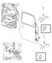 Diagram Front Door, Shell and Hinges, Full Door. for your 2001 Jeep Grand Cherokee