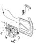 Diagram Rear Door, Hardware Components. for your 2019 RAM 1500 Lone Star Crew Cab