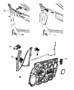 Diagram Front Door, Hardware Components. for your 2005 RAM 1500