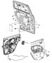 Diagram Rear Door, Hardware Components. for your 2021 Jeep Wrangler