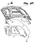 Hood and Related Parts. Diagram