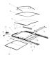 Diagram Sunroof Glass and Component Parts. for your 2009 Jeep Grand Cherokee