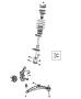 Suspension, Front, Springs, Shocks, Control Arms. Diagram