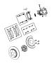 Image of ADAPTER. Disc Brake Caliper. Rear. Left. [Anti-Lock 4-Wheel Disc. image for your 2012 Dodge Journey   