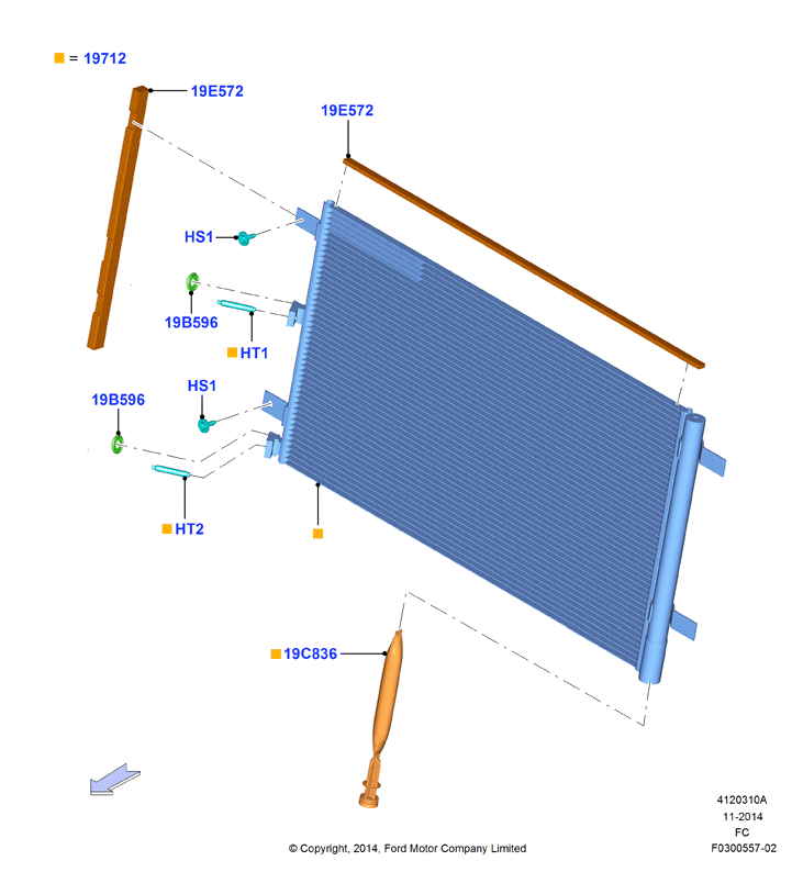 Full size assembly image of Air Conditioning Condensr/Compressr. Condenser Assy. (1/1)
