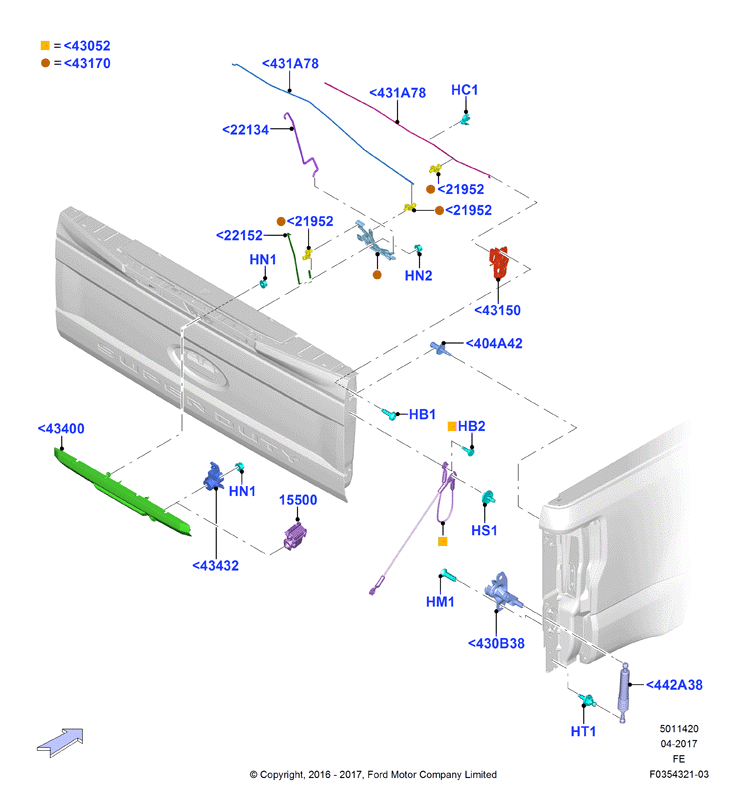 Full size assembly image of Luggage Compt/Tailgte Lock Controls. (1/1)