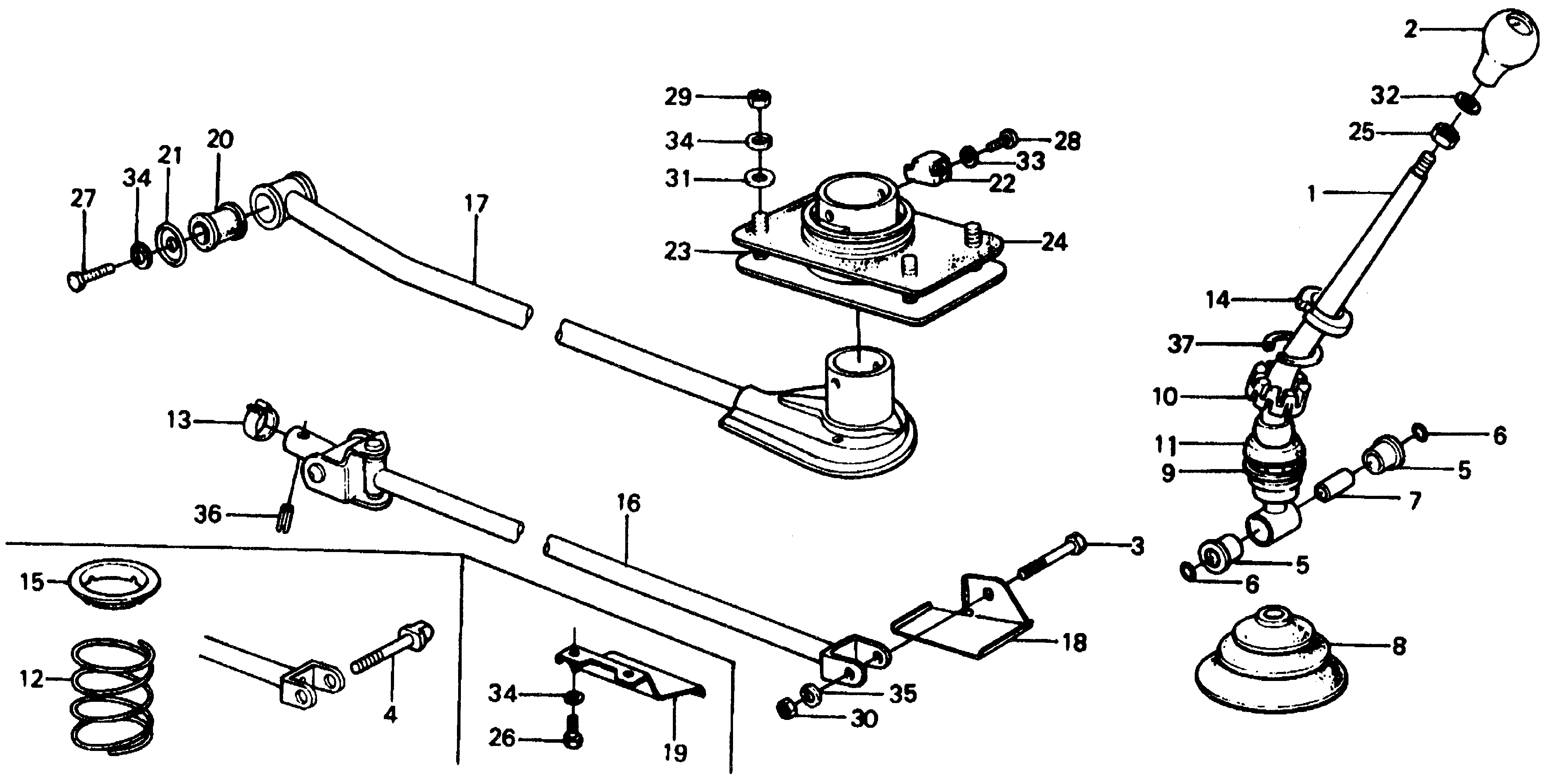 Diagram SHIFT LEVER for your 1992 Honda Accord Coupe 2.2L AT DX 