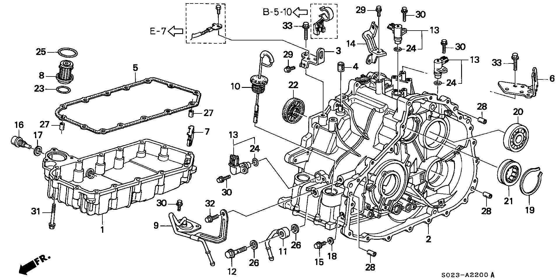 Diagram TRANSMISSION HOUSING@OIL PAN (M4VA) for your Honda