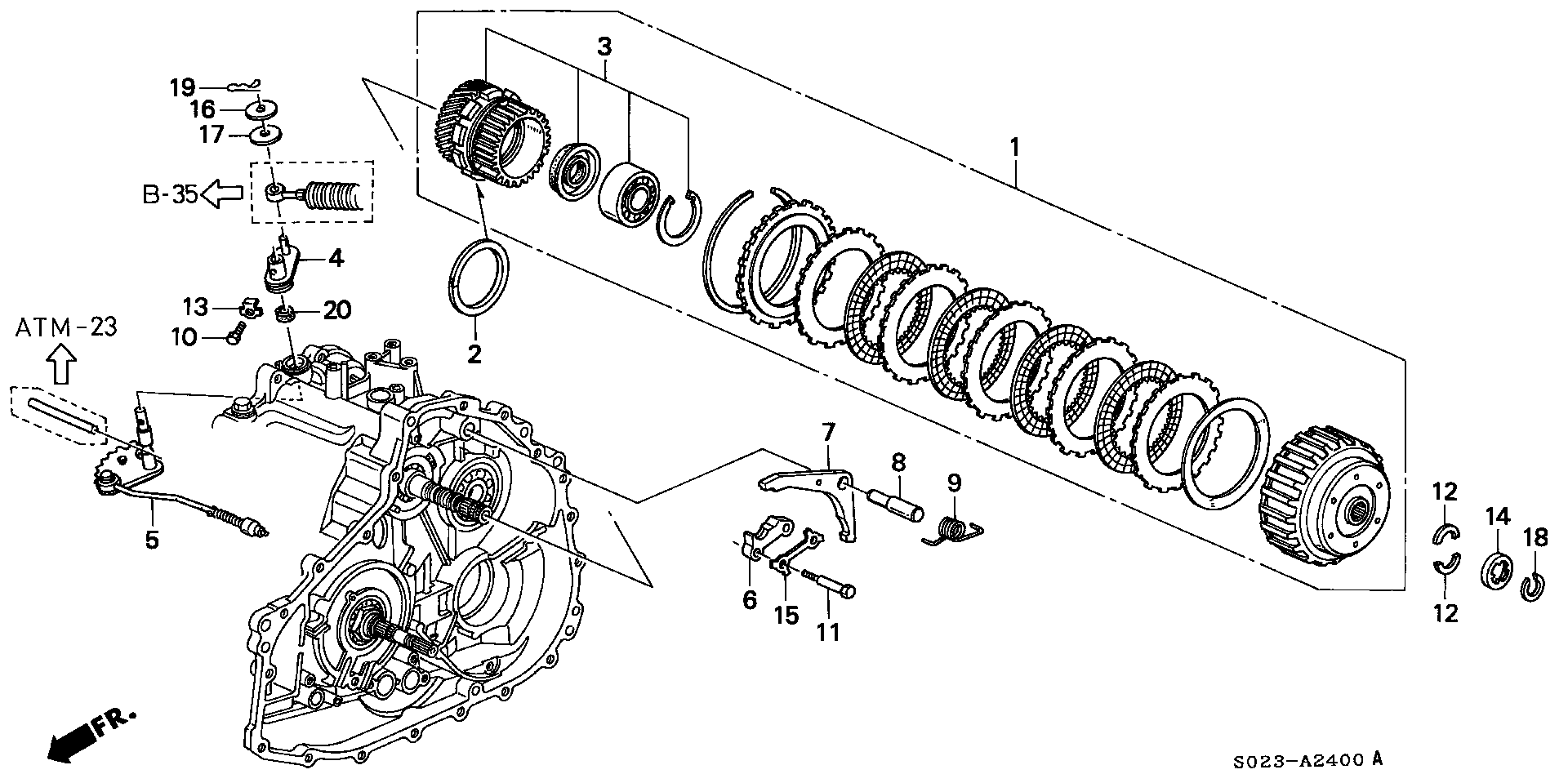 Diagram STARTING CLUTCH for your 1996 Honda Accord Coupe   