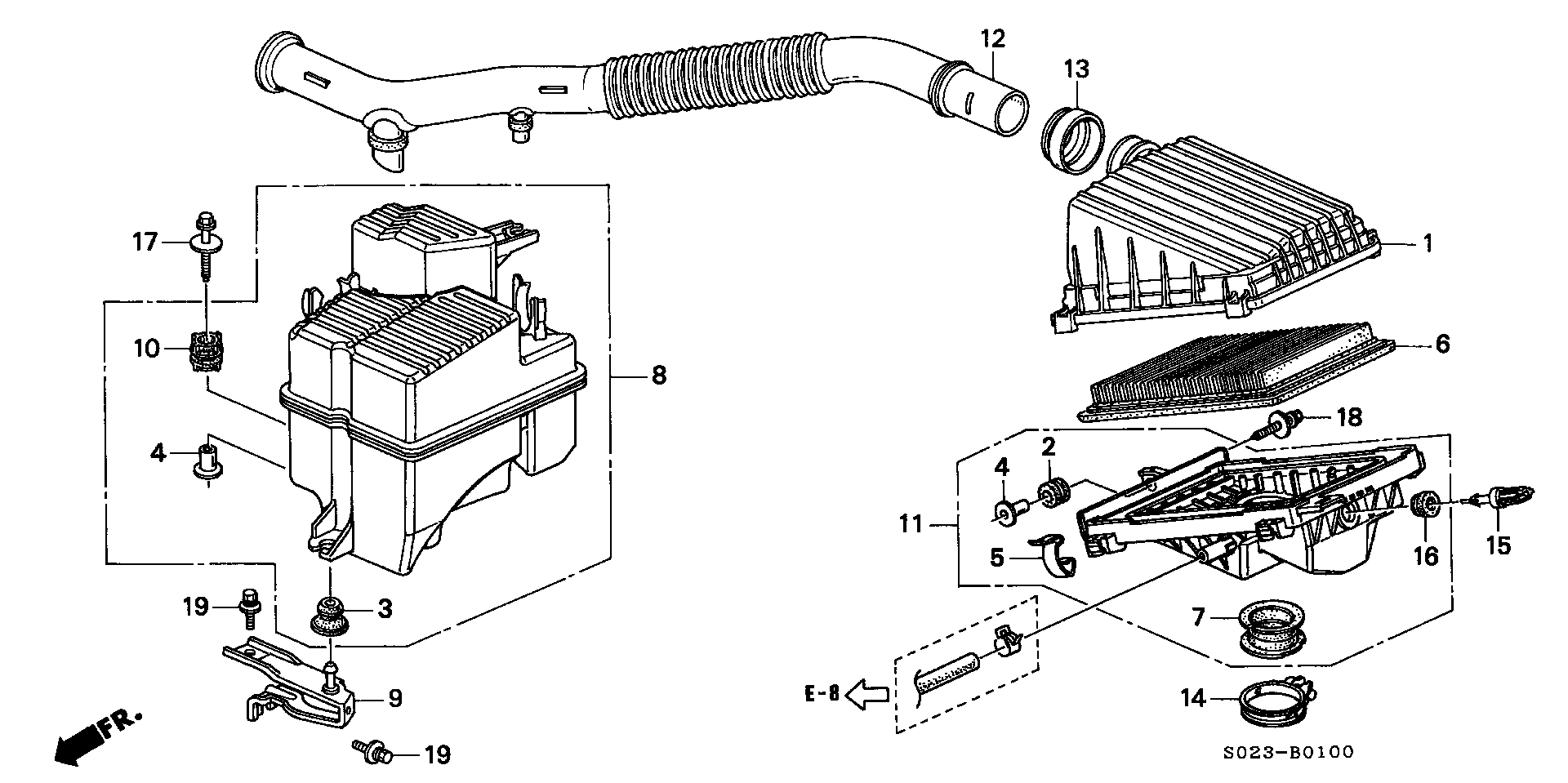 Diagram AIR CLEANER (SOHC) for your 1994 Honda Accord Coupe   