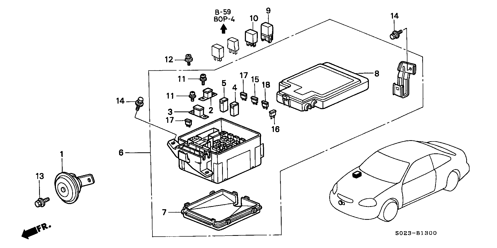 Diagram CONTROL UNIT (ENGINE ROOM) for your 2007 Honda CR-V   