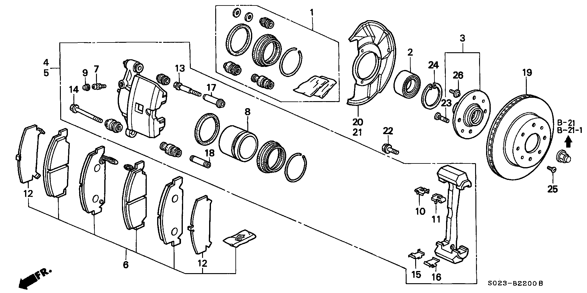 Diagram FRONT BRAKE (1) for your 2018 Honda Civic   