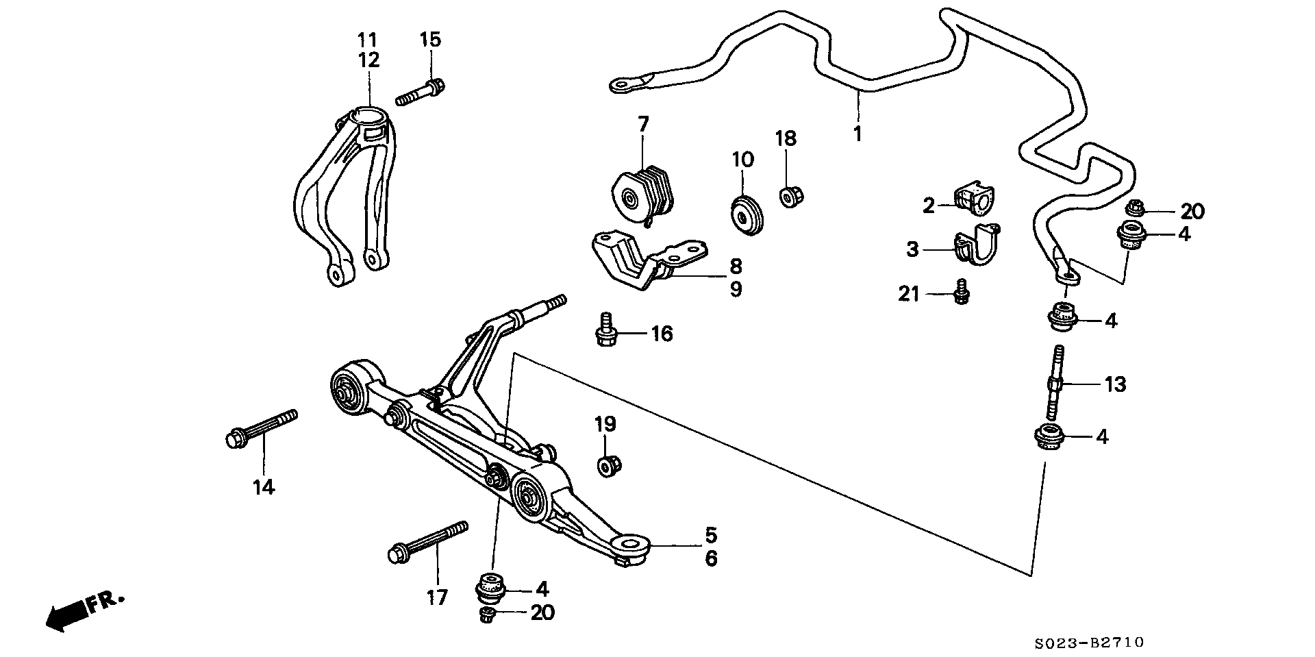 Diagram FRONT LOWER ARM (1) for your 2023 Honda Accord   