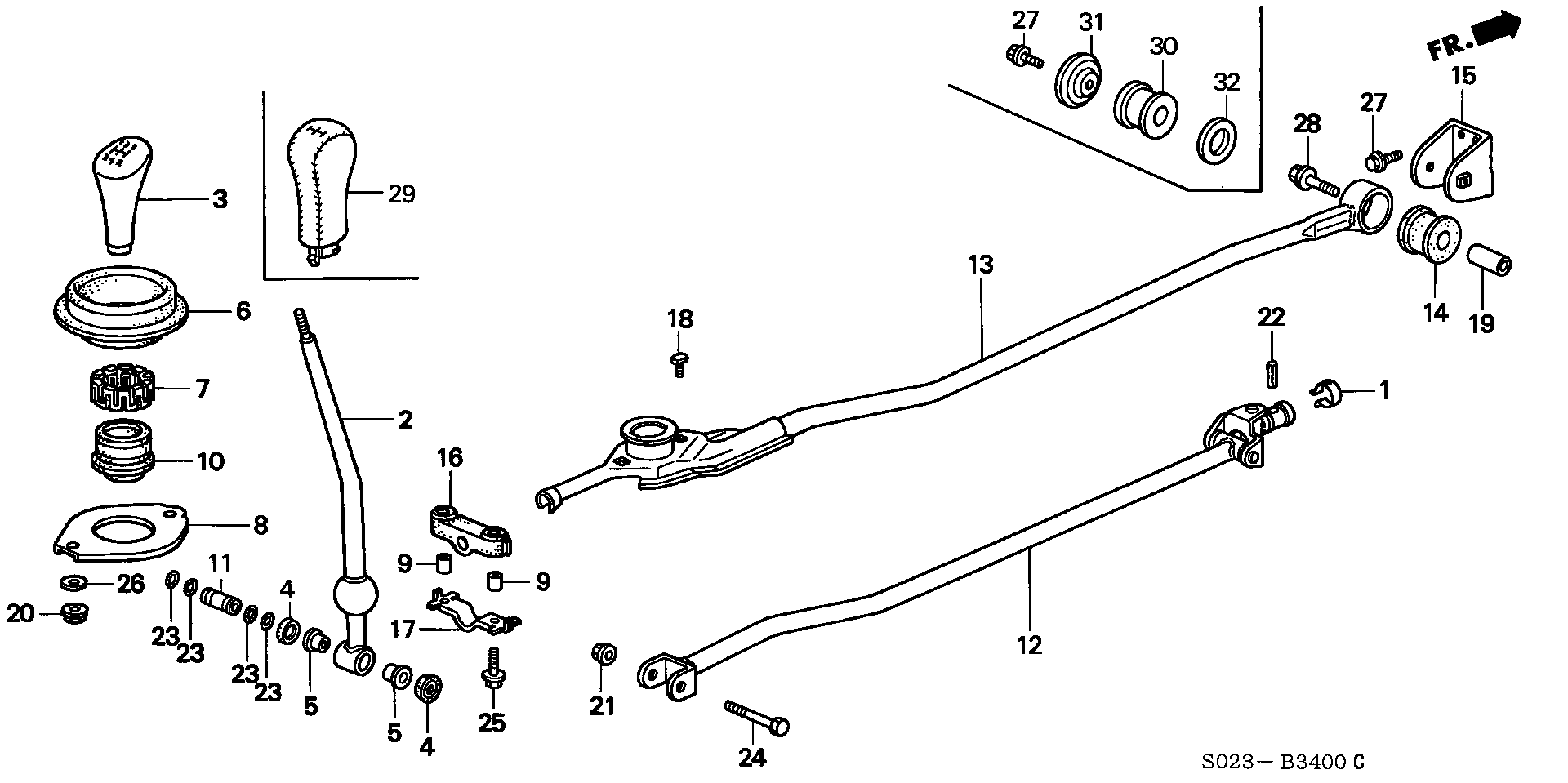 Diagram SHIFT LEVER for your 1992 Honda Accord Coupe 2.2L AT DX 