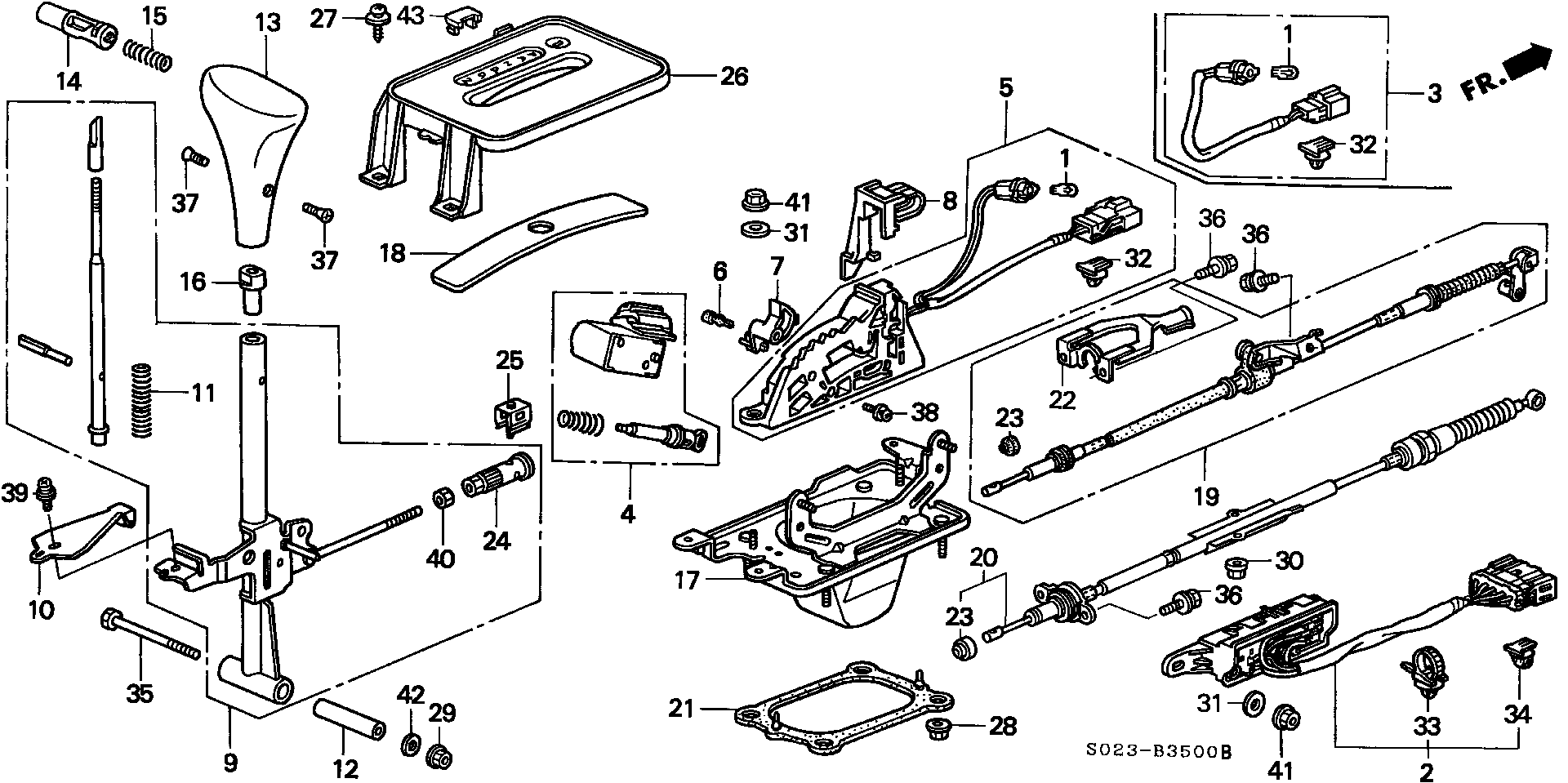 Diagram SELECT LEVER for your Honda