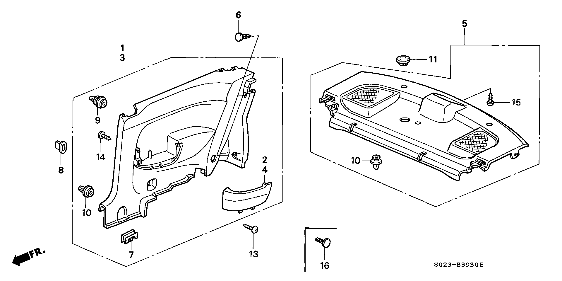 Diagram SIDE LINING for your Honda