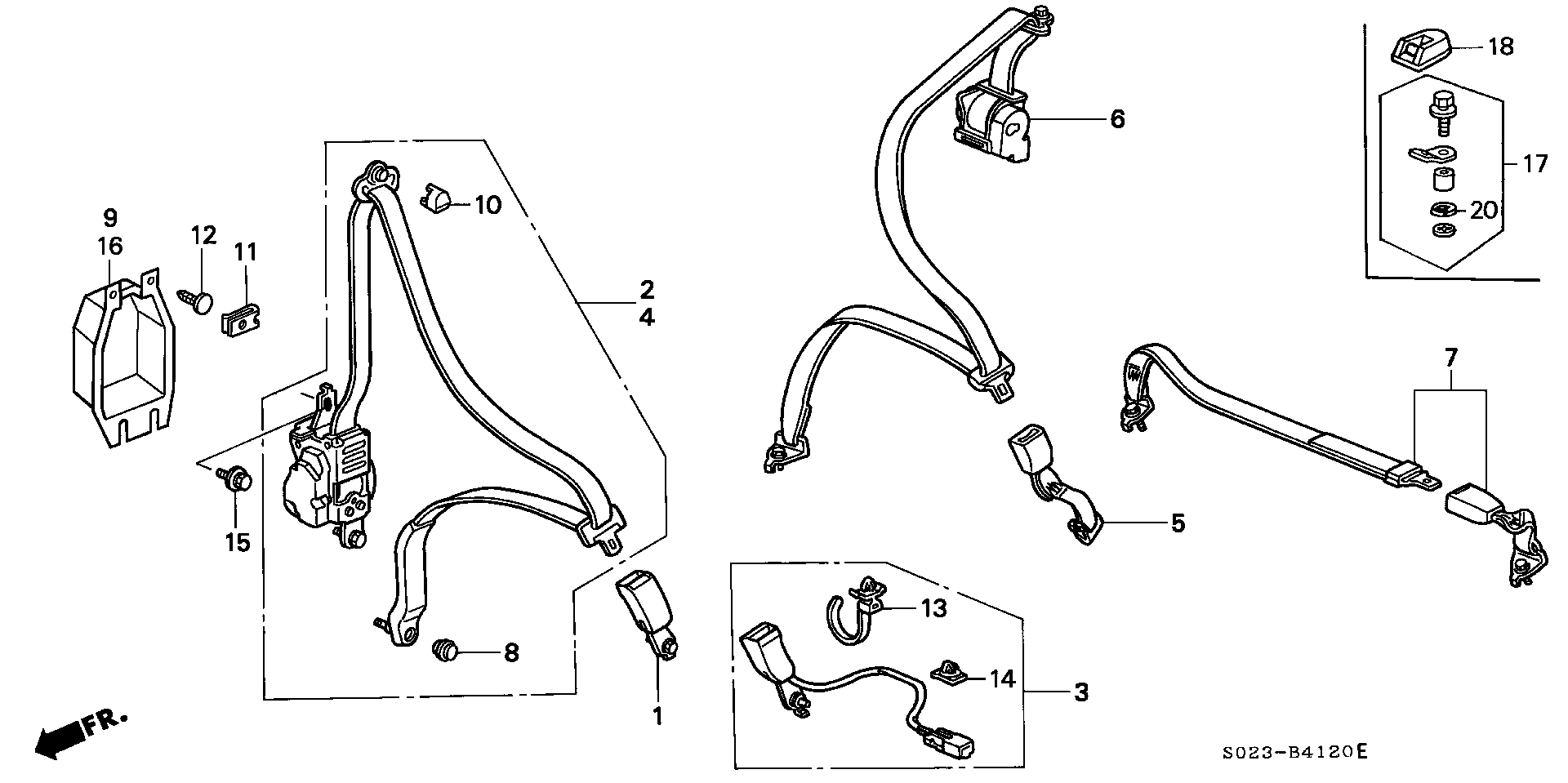 Diagram SEAT BELT for your Honda