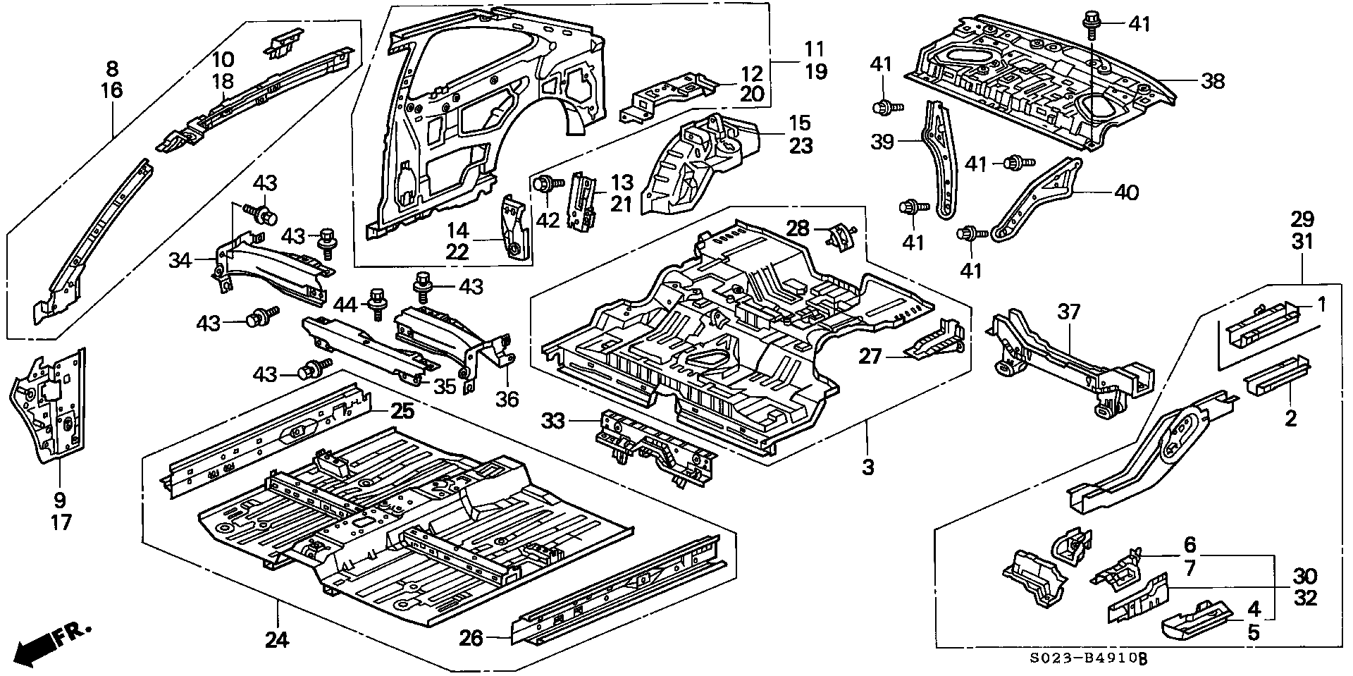 Diagram INNER PANEL for your Honda