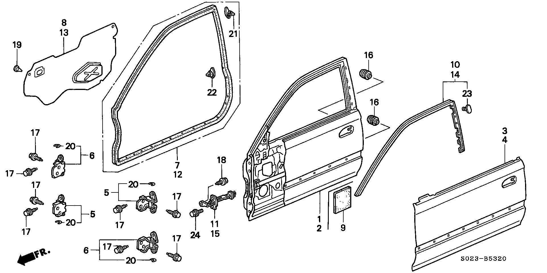 Diagram DOOR PANEL for your Honda