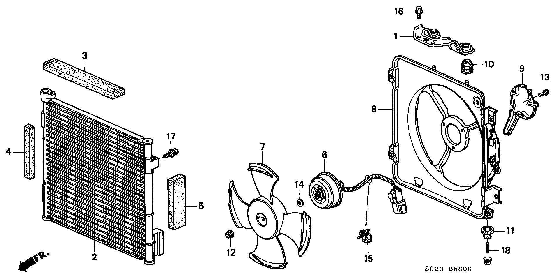 Diagram CONDENSER for your 1990 Honda Accord Coupe 2.2L AT LX 