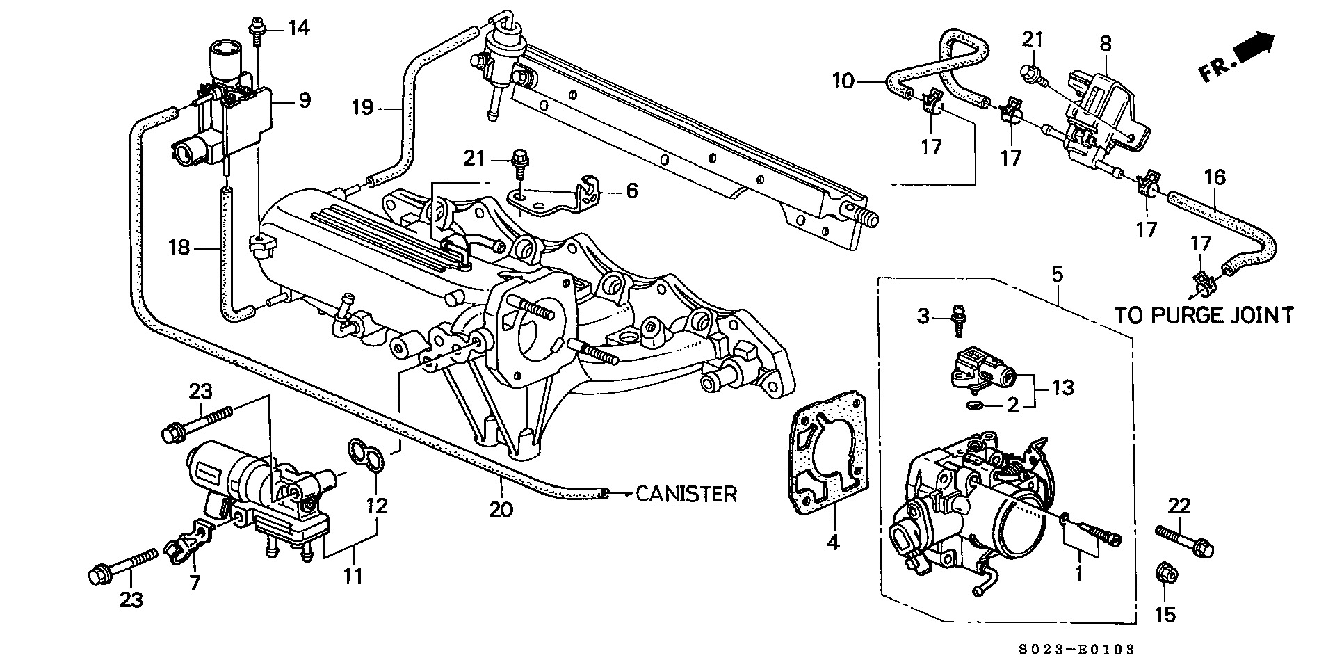 Diagram THROTTLE BODY (DOHC VTEC) for your 2010 Honda Pilot   