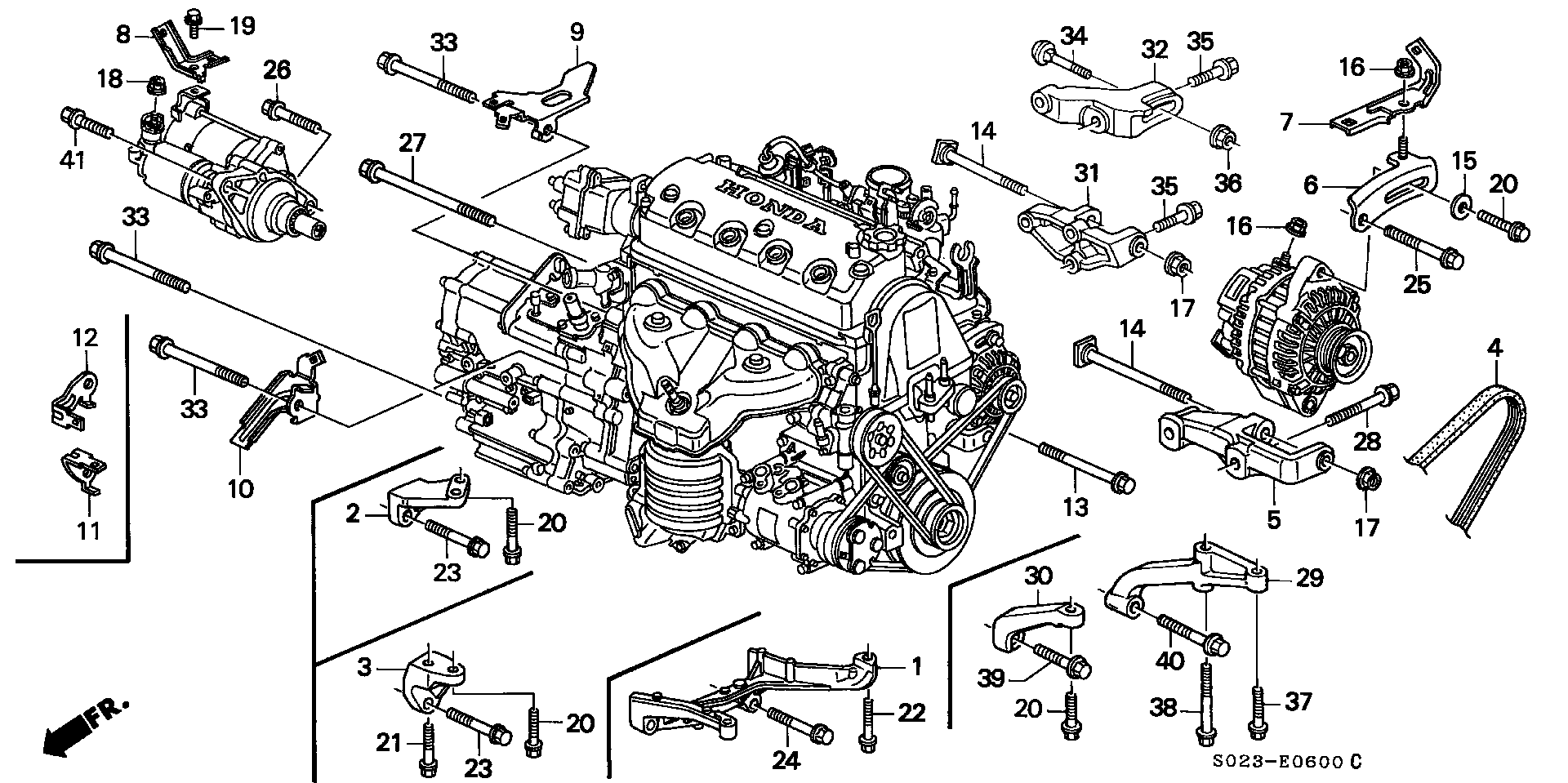 Diagram ALTERNATOR BRACKET@ENGINE  STIFFENER for your 1980 Honda Civic Hatchback   