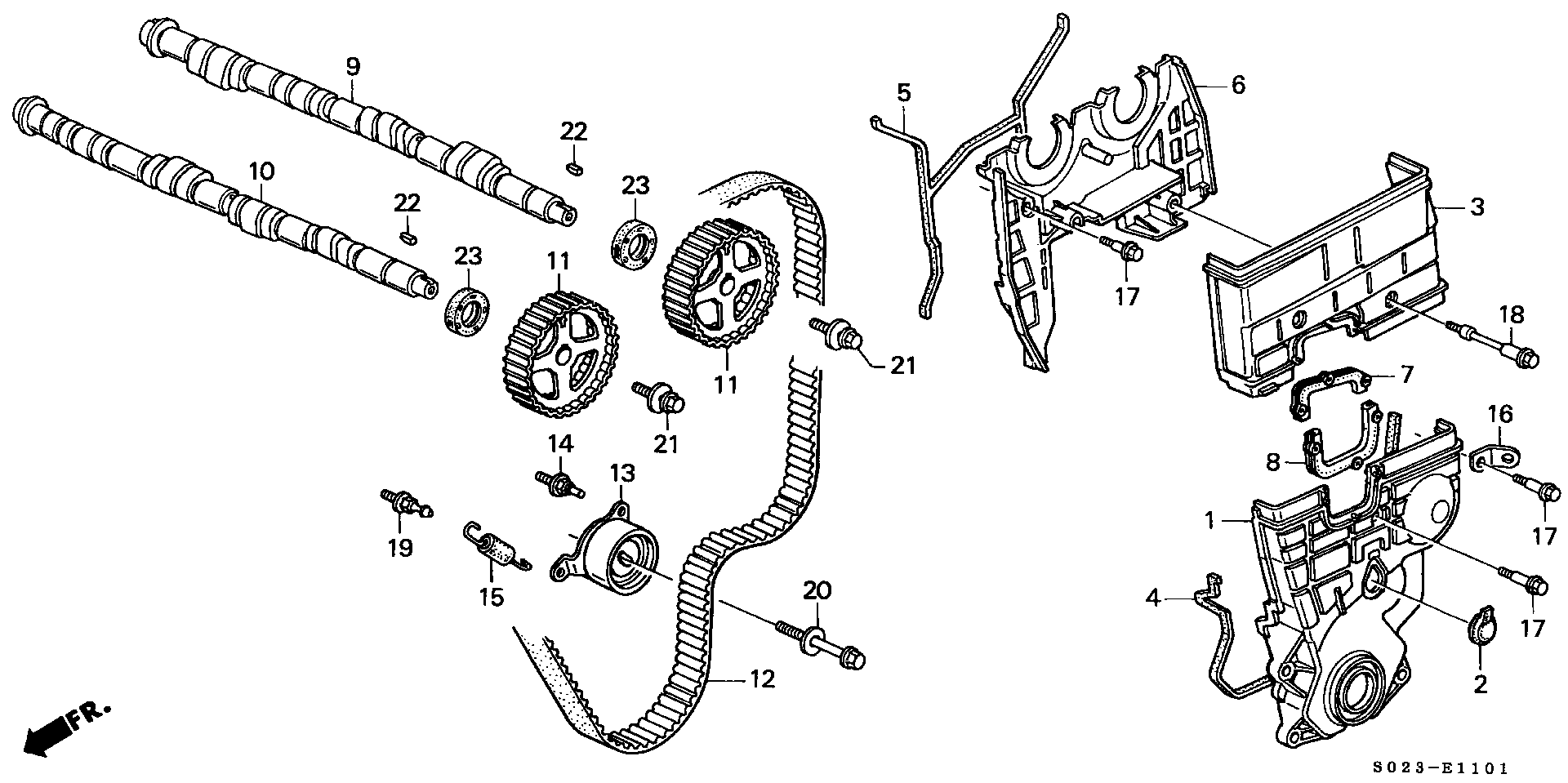 Diagram CAMSHAFT@TIMING BELT (DOHC) for your 1992 Honda Accord Coupe 2.2L AT DX 