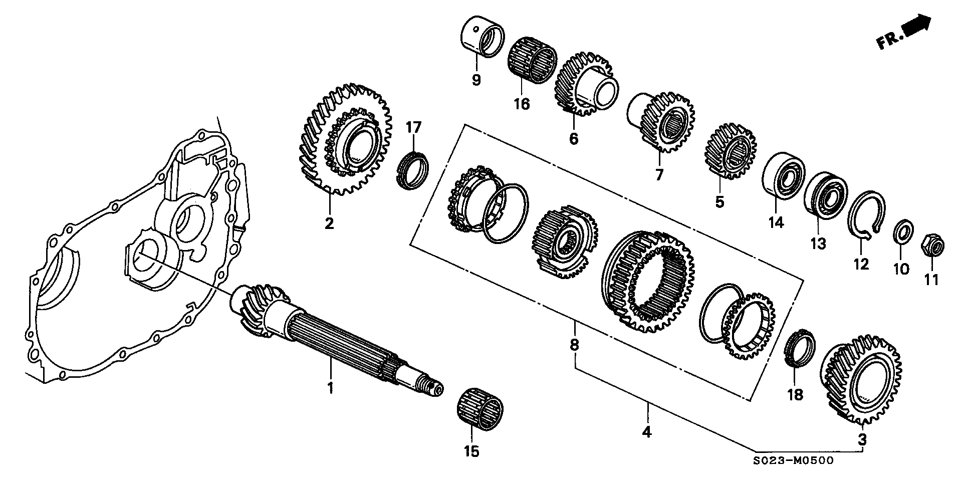 Diagram COUNTERSHAFT (SOHC) for your 2005 Honda Accord   