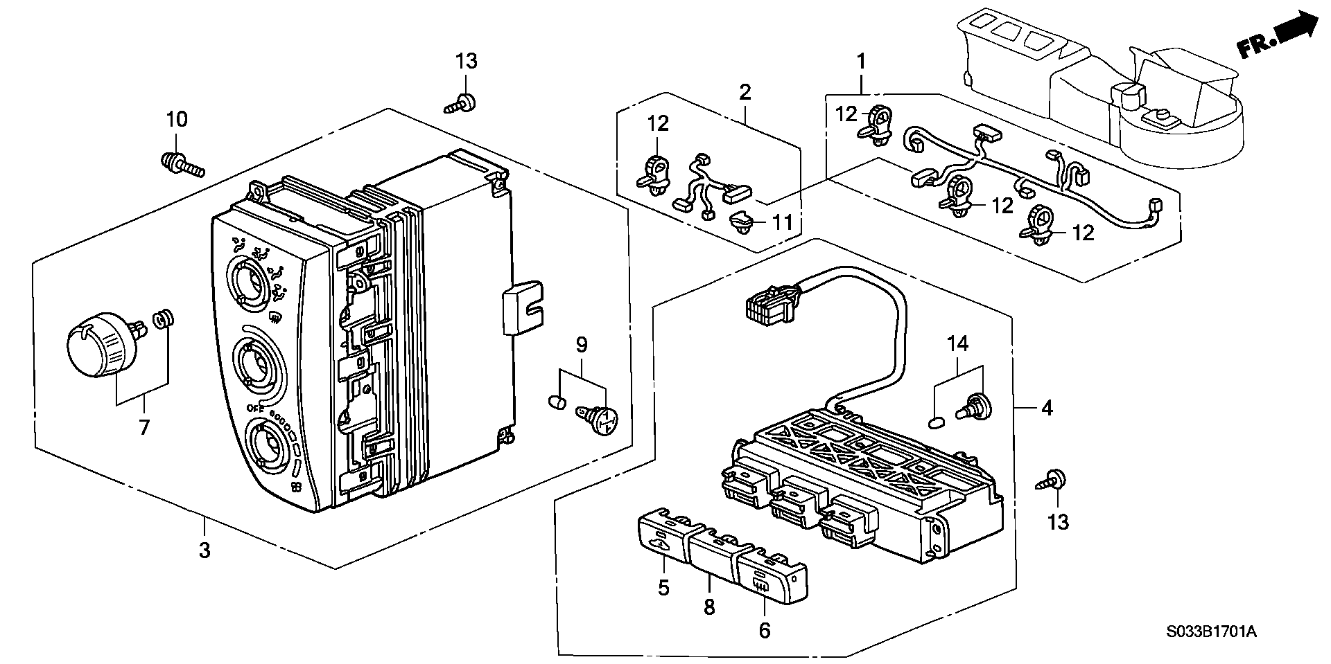 Diagram HEATER CONTROL (2) for your Honda